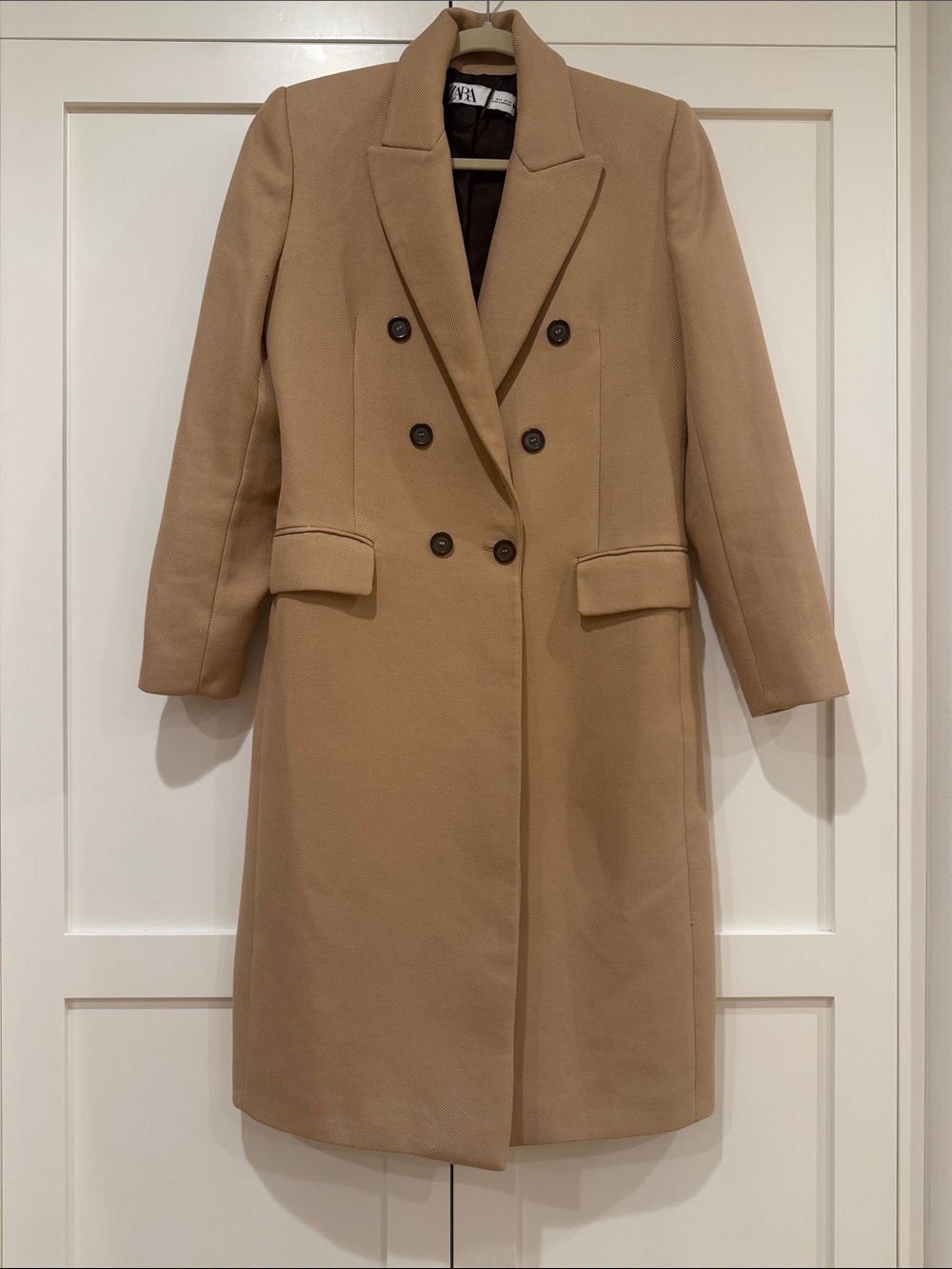 Zara Double-Breasted Trench Coat in Camel